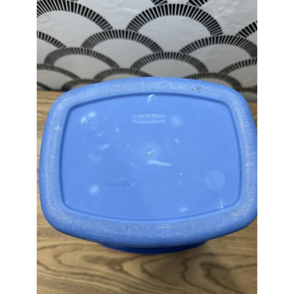 VTG 1998 Contour‎ Rubbermaid Vanity Waste Basket Trash can 2305 Blue 3 Gal